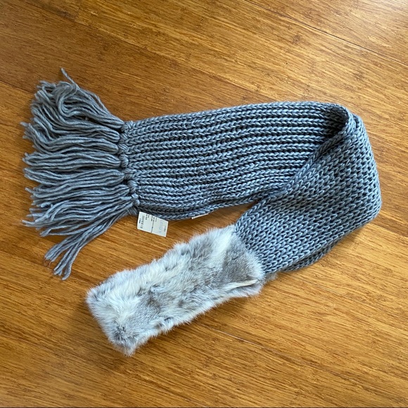 Mitchie’s Matchings Real Rabbit Fur Wool Scarf - Picture 4 of 6